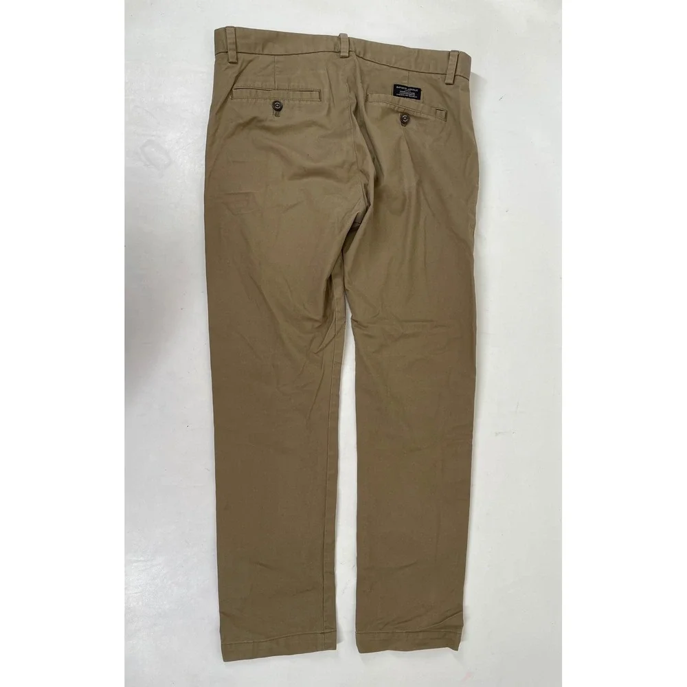 Banana Republic Fulton Skinny Chino Pants Mens 32x30 Khaki Tan Cotton Stretch